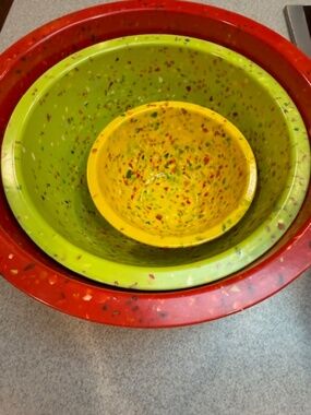 Zak Designs Confetti Nesting Mixing Bowls Set of 3 Multicolor Melamine